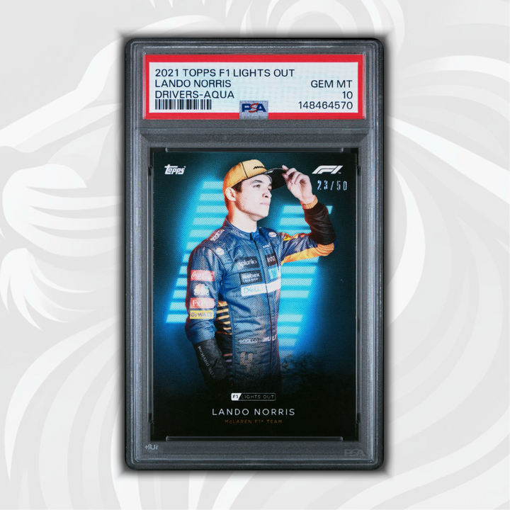 PSA 10 - 23/50 Lando Norris - Drivers - 2021 Topps Lights Out F1 - Aqua