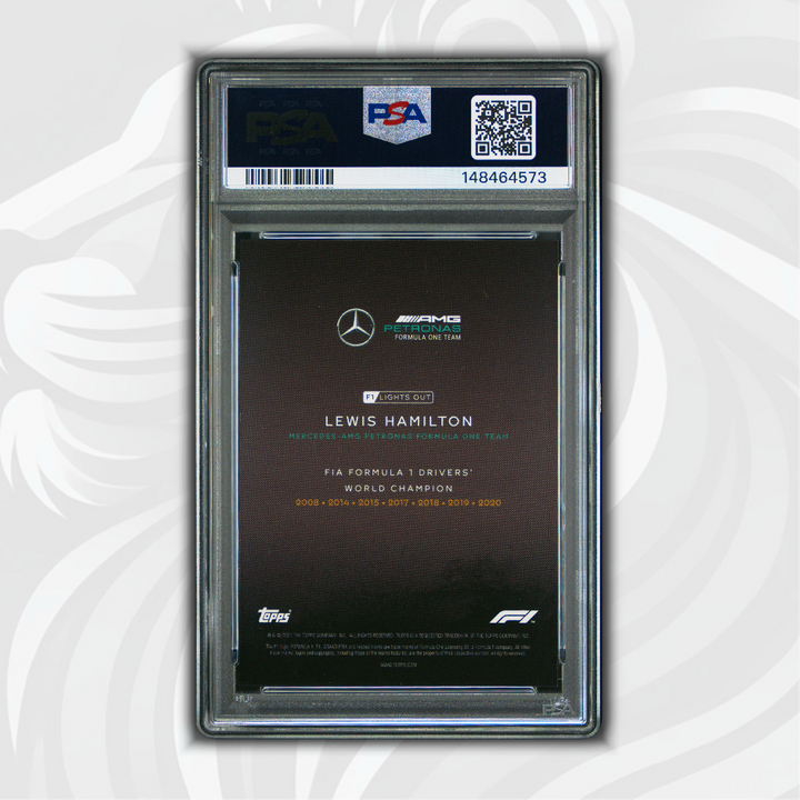 PSA 10 - 18/75 Lewis Hamilton - World Champion - 2021 Topps Lights Out F1 - Green