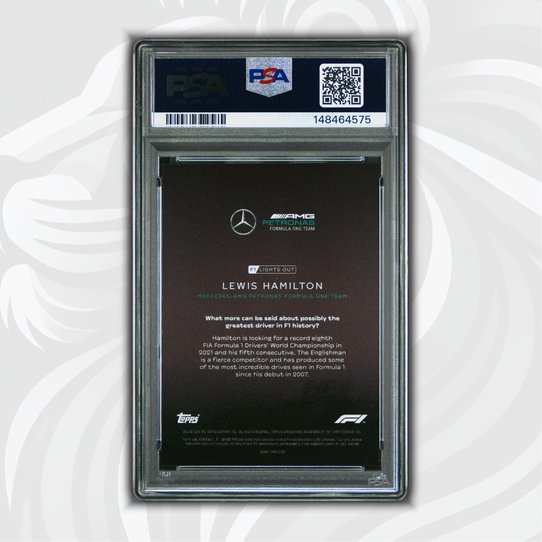 PSA 10 - 24/75 Lewis Hamilton - Drivers - 2021 Topps Lights Out F1 - Green