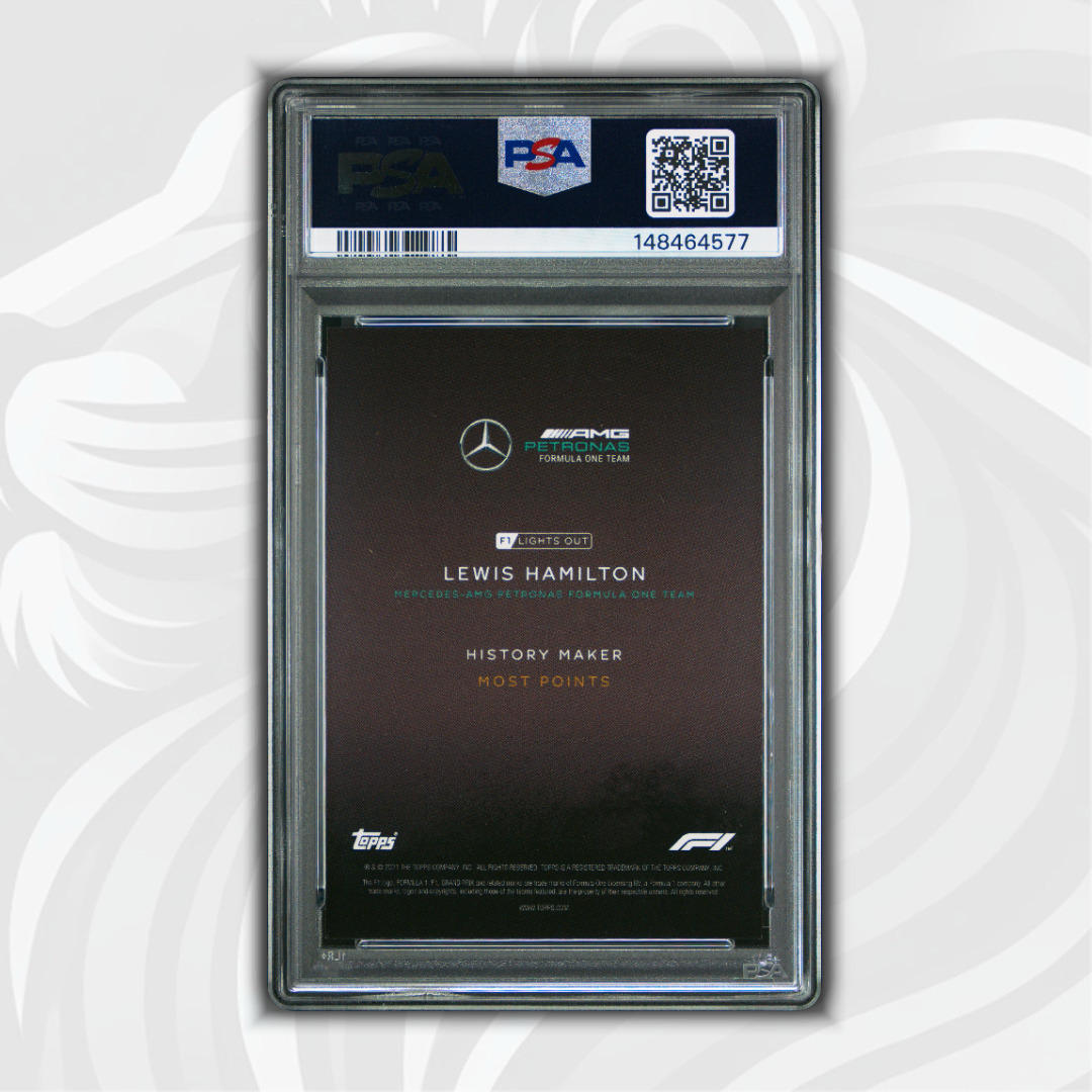 PSA 9 - 30/75 Lewis Hamilton - History Maker - 2021 Topps Lights Out F1 - Green