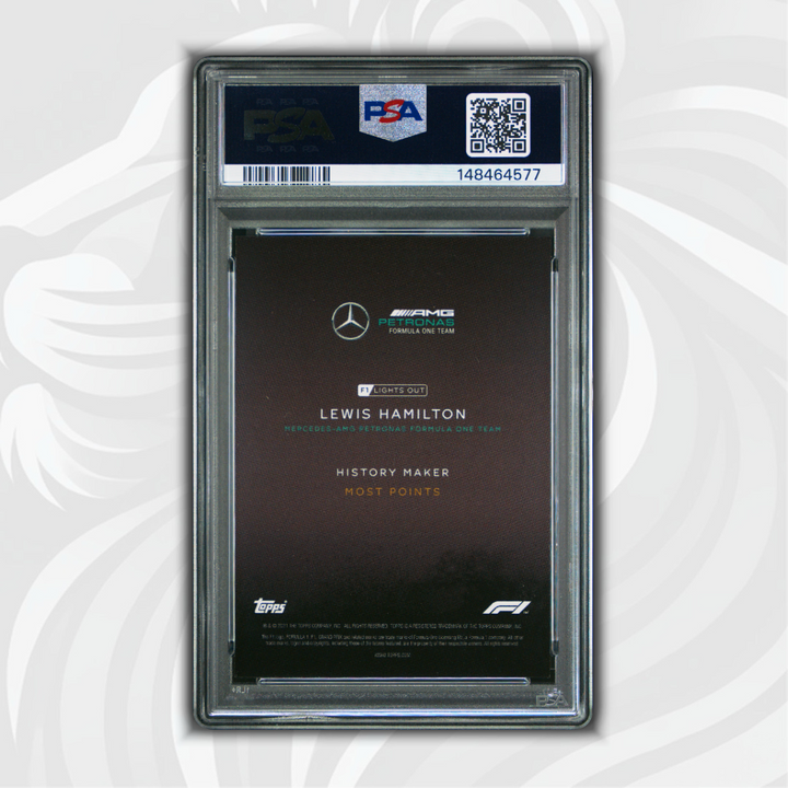 PSA 9 - 30/75 Lewis Hamilton - History Maker - 2021 Topps Lights Out F1 - Green