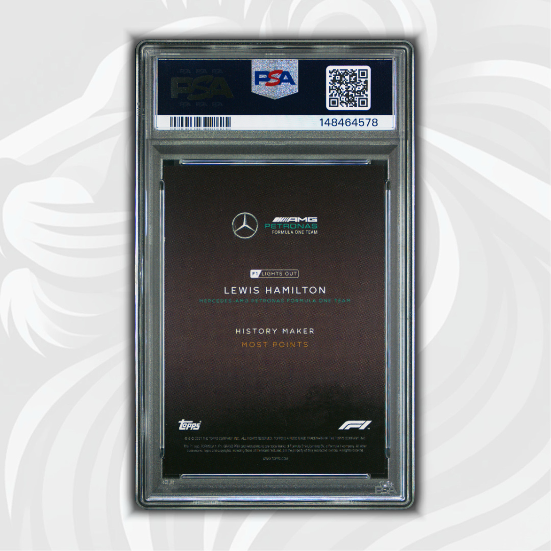 PSA 9 - 55/75 Lewis Hamilton - History Maker - 2021 Topps Lights Out F1 - Green
