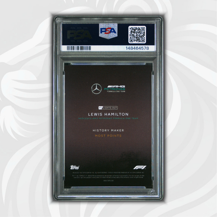 PSA 9 - 55/75 Lewis Hamilton - History Maker - 2021 Topps Lights Out F1 - Green