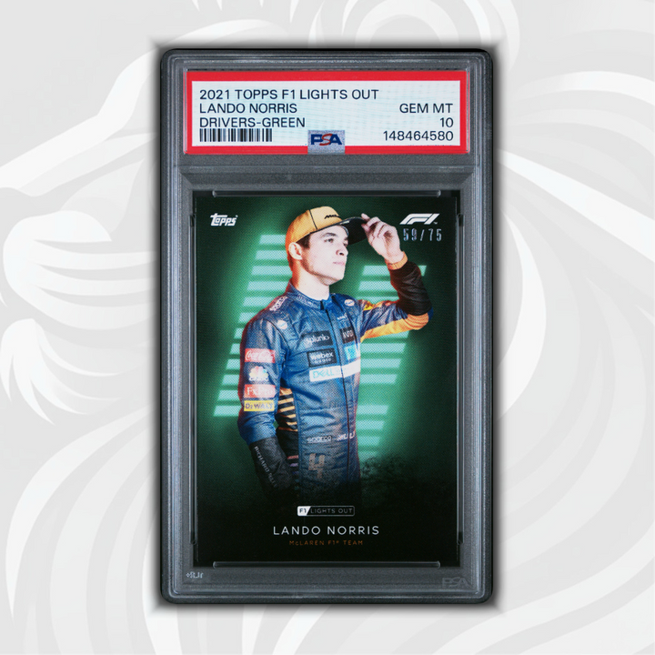PSA 10 - 59/75 Lando Norris - Drivers - 2021 Topps Lights Out F1 - Green