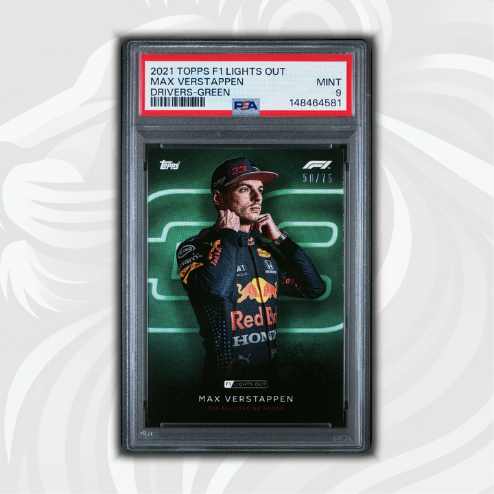 PSA 9 - 50/75 Max Verstappen - Drivers - 2021 Topps Lights Out F1 - Green