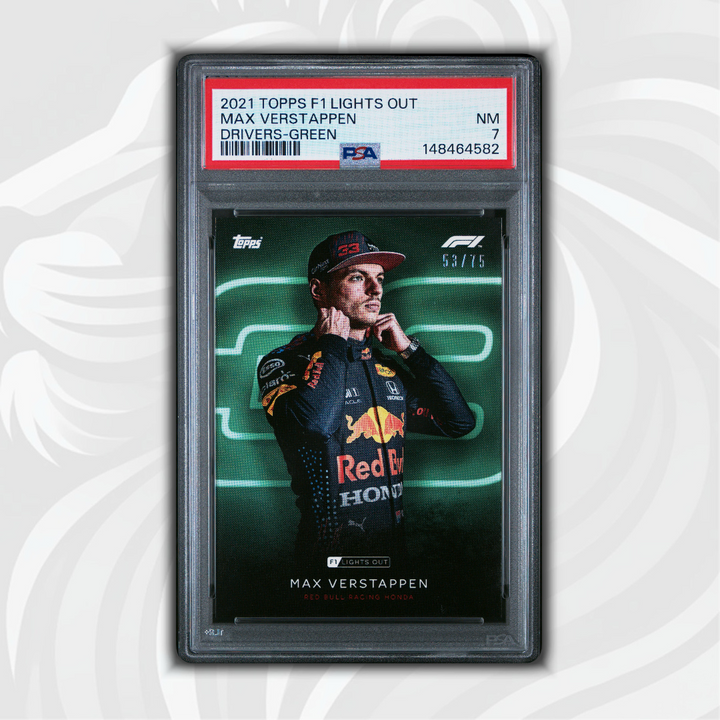 PSA 7 - 53/75 Max Verstappen - Drivers - 2021 Topps Lights Out F1 - Green