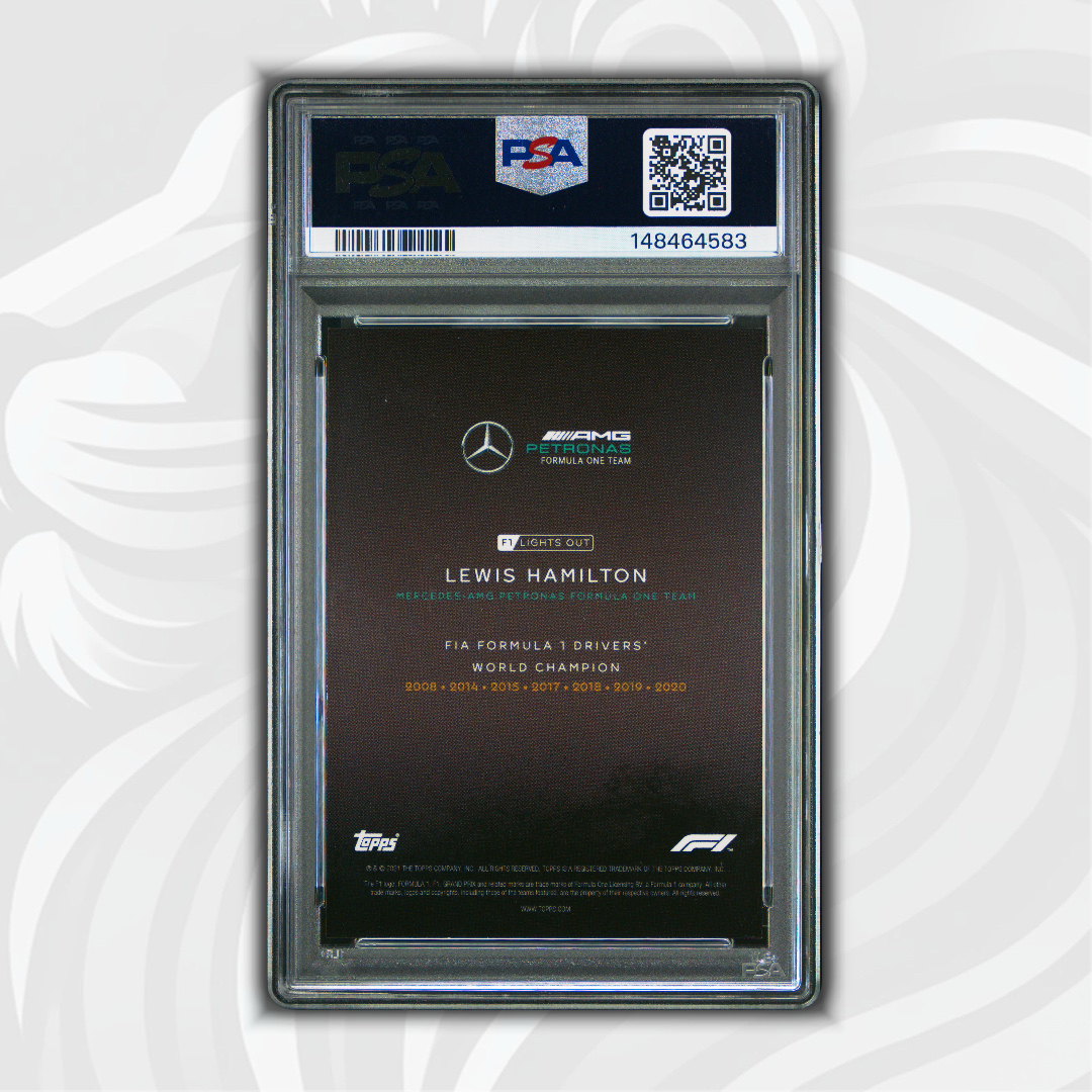 PSA 8 - 09/99 Lewis Hamilton - World Champion - 2021 Topps Lights Out F1 - Blue