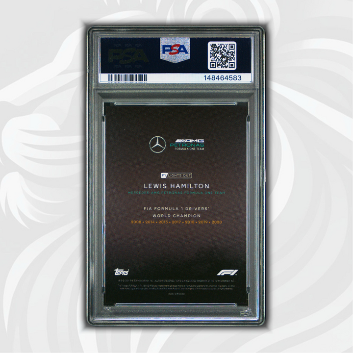 PSA 8 - 09/99 Lewis Hamilton - World Champion - 2021 Topps Lights Out F1 - Blue