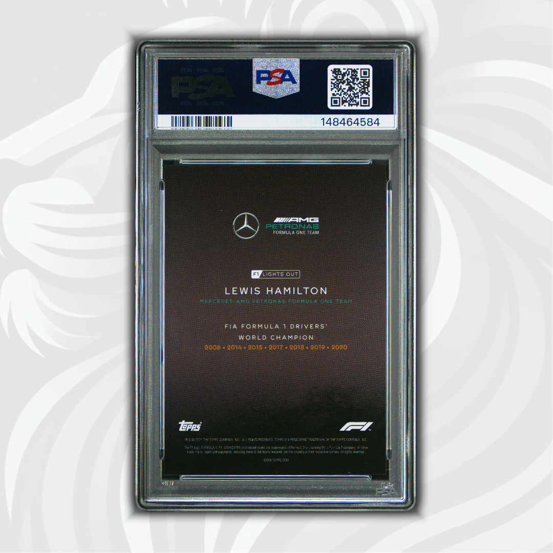 PSA 8 - 46/99 Lewis Hamilton - World Champion - 2021 Topps Lights Out F1 - Blue
