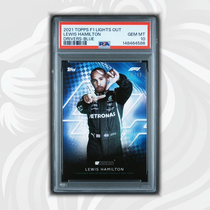 PSA 10 - 50/99 Lewis Hamilton - Drivers - 2021 Topps Lights Out F1 - Blue