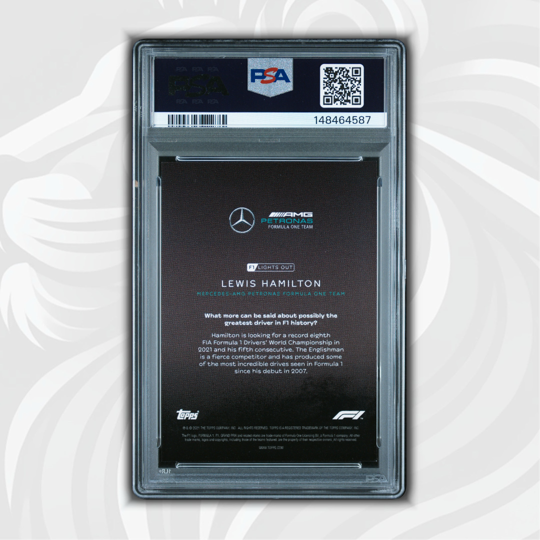 PSA 9 - 47/99 Lewis Hamilton - Drivers-Blue - 2021 Topps F1 Lights Out - Back