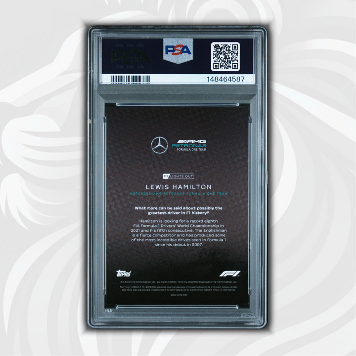 PSA 9 - 47/99 Lewis Hamilton - Drivers-Blue - 2021 Topps F1 Lights Out - Back