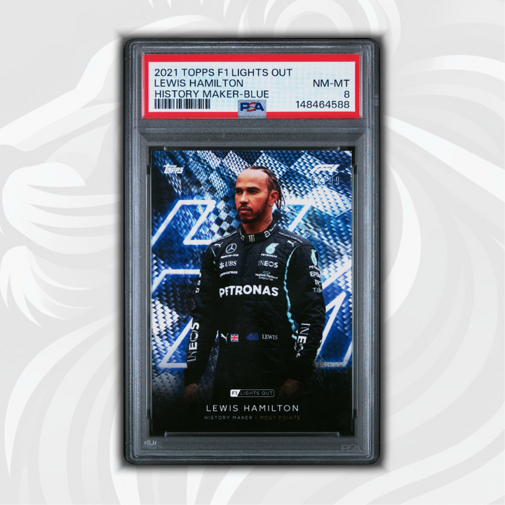 PSA 8 - 13/99 Lewis Hamilton - History Maker - 2021 Topps Lights Out F1 - Blue