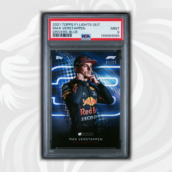 PSA 9 - 63/99 Max Verstappen - Drivers - 2021 Topps Lights Out F1 - Blue