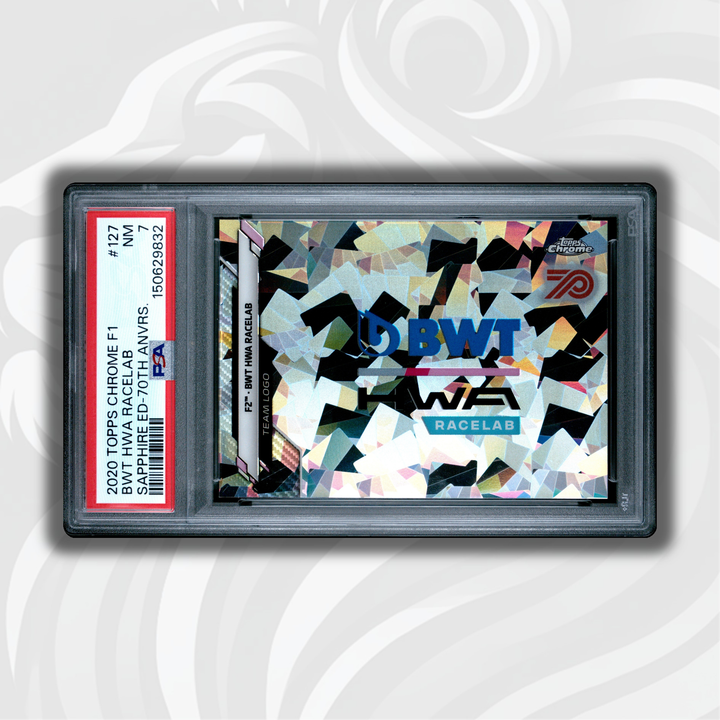 PSA 7 - BWT HWA Racelab #127 - 2020 Topps Chrome F1 - Sapphire - 70th Anvrs. - Front