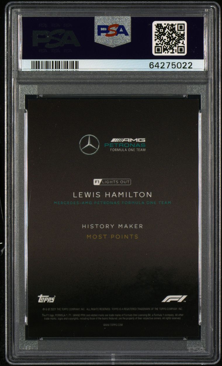 PSA 10 - 1/5 Lewis Hamilton - History Maker - Rainbow Foil