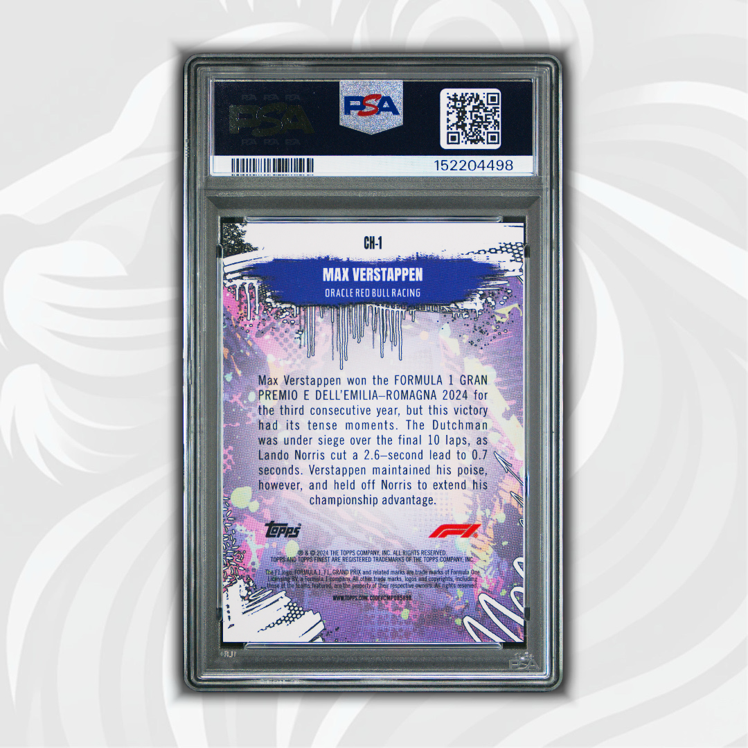 PSA 10 - 5/5 Max Verstappen #CH-1 - 2024 Topps Finest F1 - Chaos Red Refractor