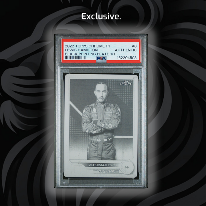 PSA Authentic - 1/1 Lewis Hamilton #8 - 2022 Topps Chrome F1 - Black Printing Plate