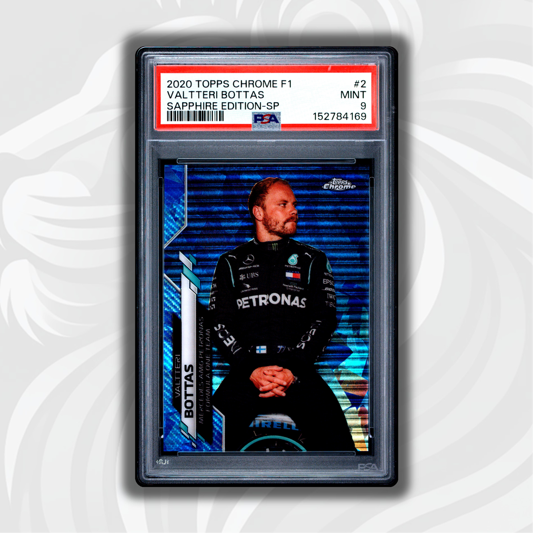 PSA 9 - Valtteri Bottas #2 - 2020 Topps Chrome F1 - Sapphire Edition SP - Front