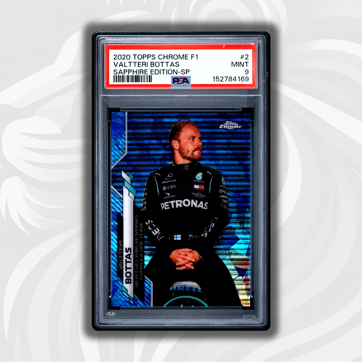PSA 9 - Valtteri Bottas #2 - 2020 Topps Chrome F1 - Sapphire Edition SP - Front
