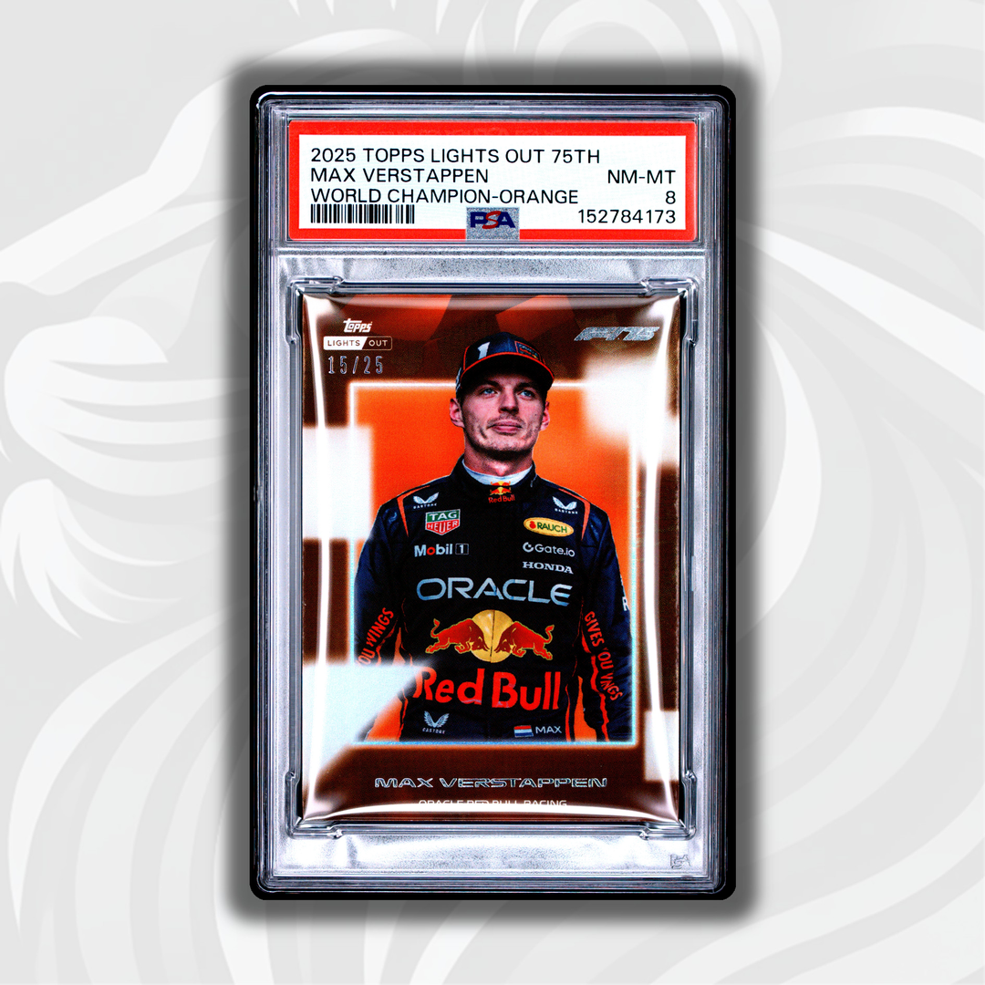 PSA 8 - 15/25 Max Verstappen - 2025 Topps Lights Out 75th - World Champion Orange - Front