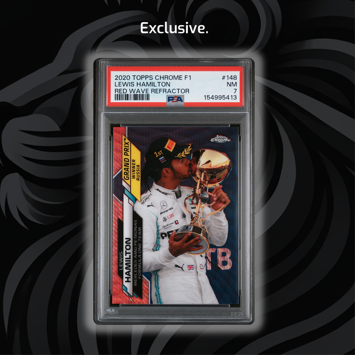 PSA 7 - 4/5 Lewis Hamilton #148 - 2020 Topps Chrome F1 - Red Wave Refractor
