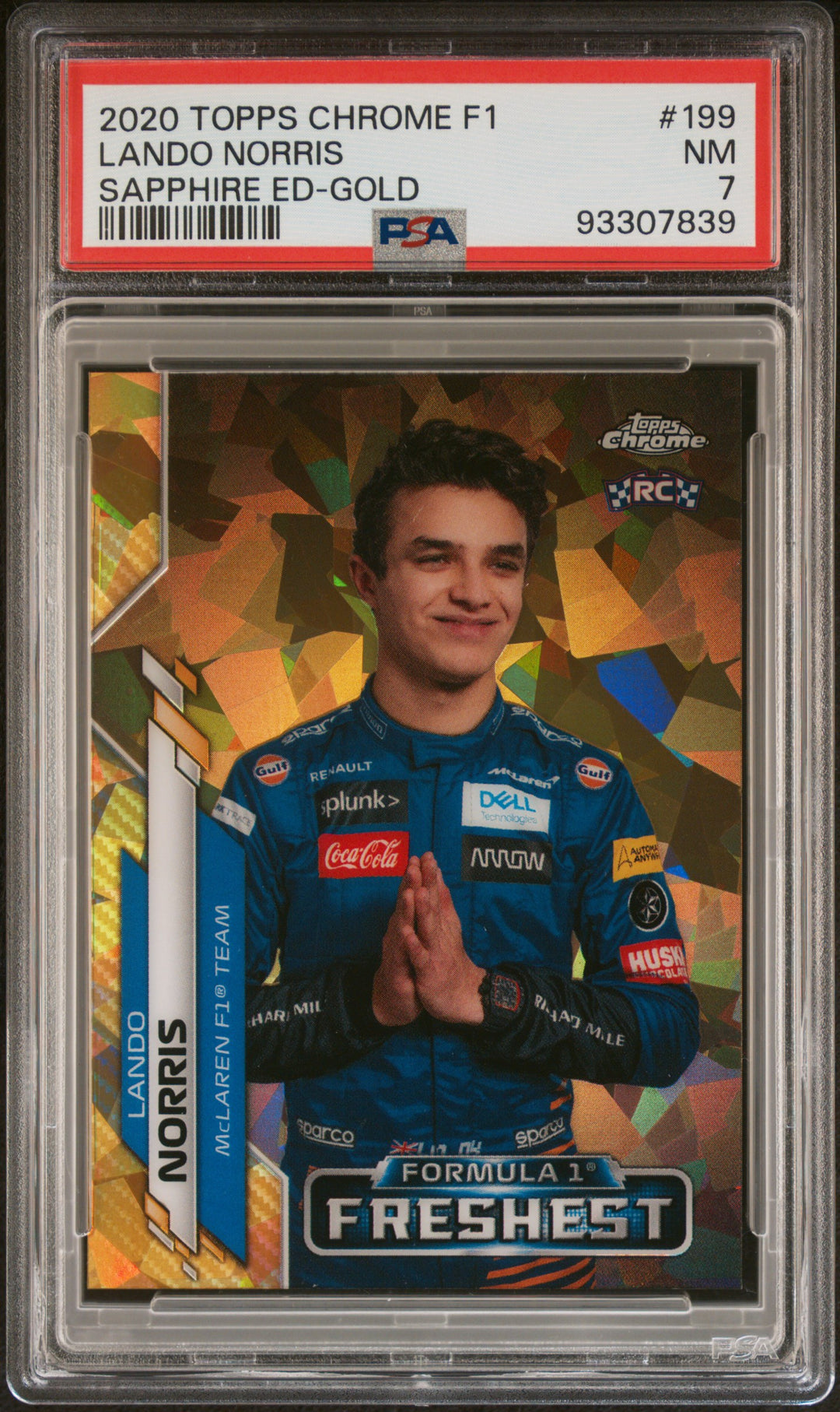 PSA 7 - 40/50 Lando Norris #199 - Sapphire Edition - Gold - Rookie Card