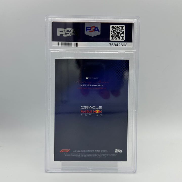 PSA 6 - 01/15 Max Verstappen - History Maker - Most Wins In A F1 Season - Purple