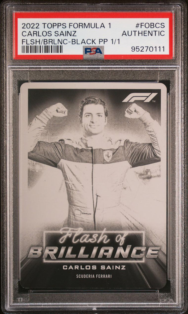 1/1 Black Printing Plate - Carlos Sainz #FOBCS -  2022 Topps Formula 1