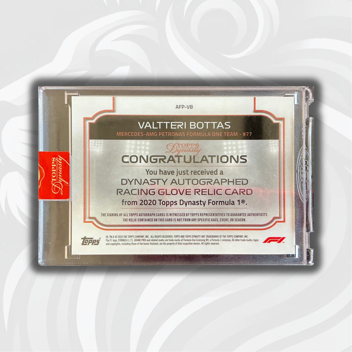 04/10 Valtteri Bottas #AFP-VB – 2020 Topps Dynasty F1 – Autographed Racing Glove Relic