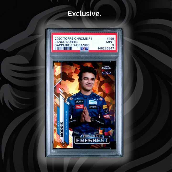 PSA 9 - 18/25 Lando Norris #199 - Sapphire ED - 2020 Topps Chrome F1 - Orange - Rookie