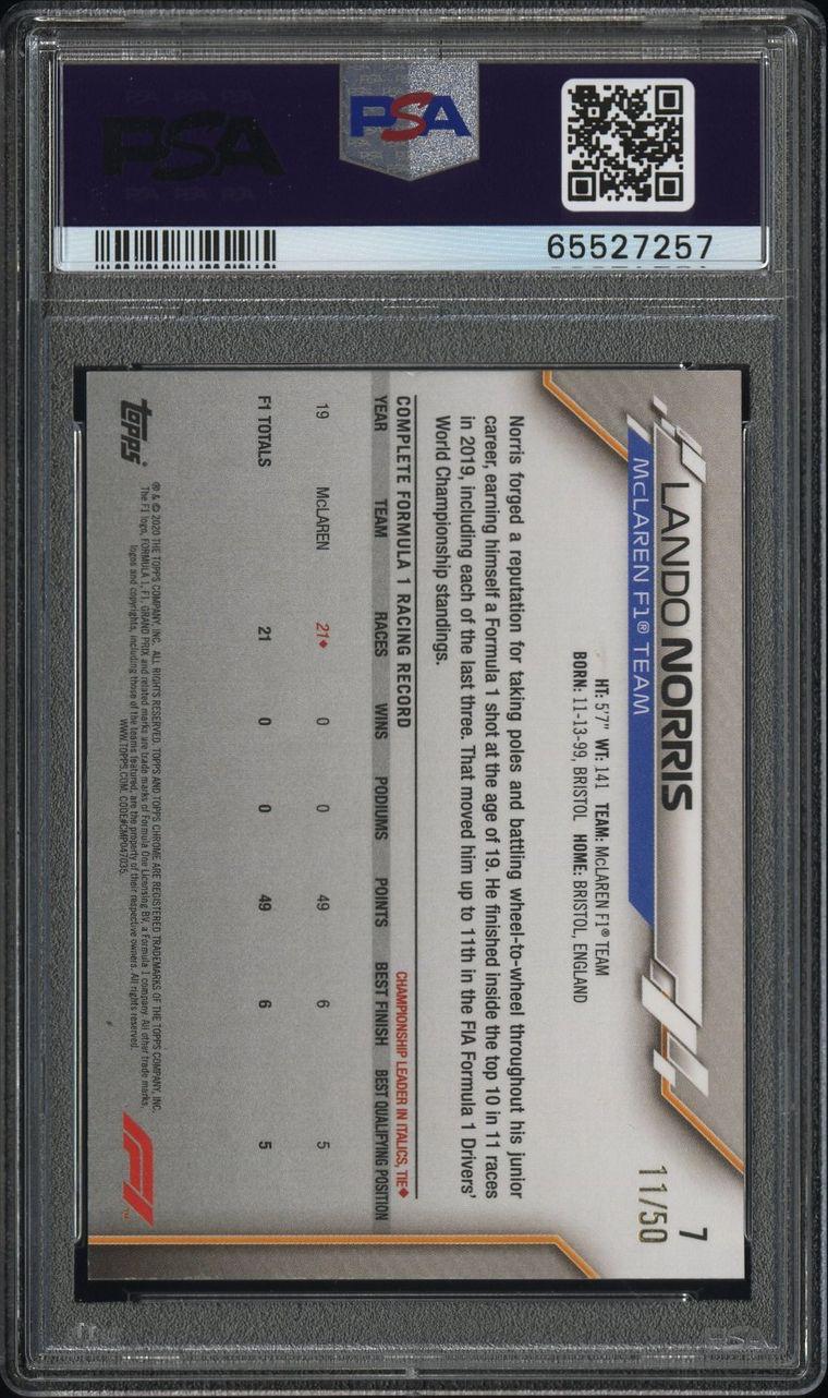 PSA 10 - Lando Norris #7 - Sapphire Edition SP Gold - 2020 Topps Chrome F1