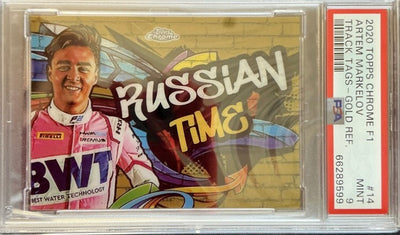 PSA 9 - 47/50 - Artem Markelov #14 - Track Tags - Gold - 2020 Topps Chrome F1