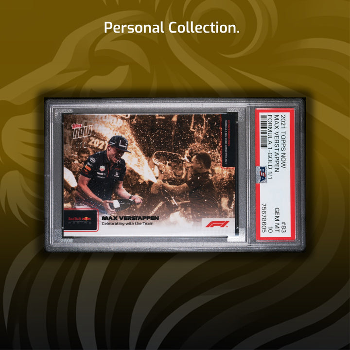 PSA 10 - 1/1 Max Verstappen #83 - Celebrating with the Team - Gold - 2021 Topps Now F1