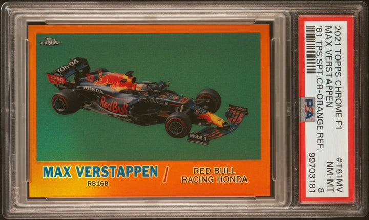 PSA 8 - 16/25 - Max Verstappen #T61MV - 1961 Topps Sports Cars - Orange