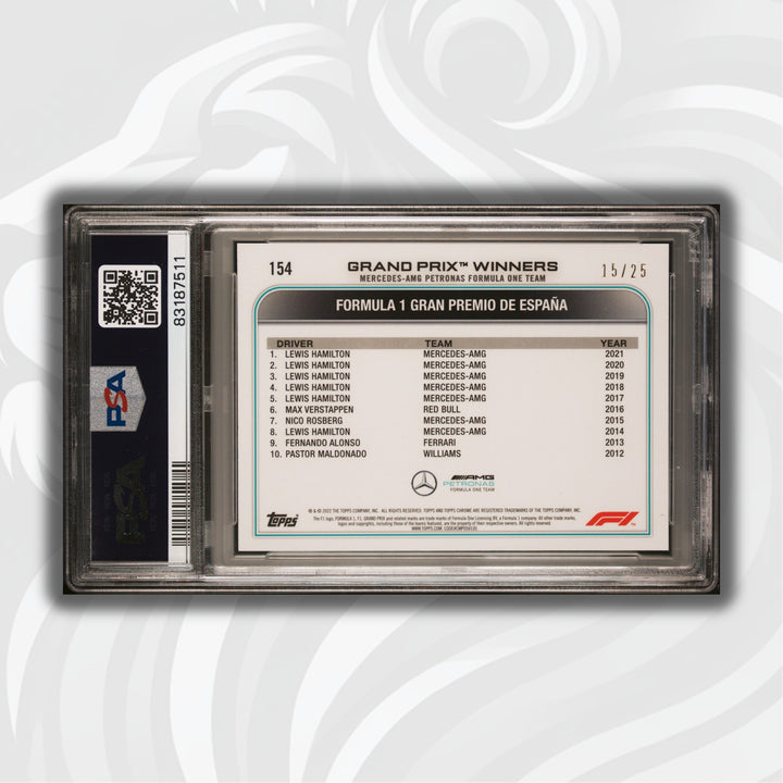 PSA 10 - 15/25 Lewis Hamilton #154 - Orange - 2022 Topps Chrome F1