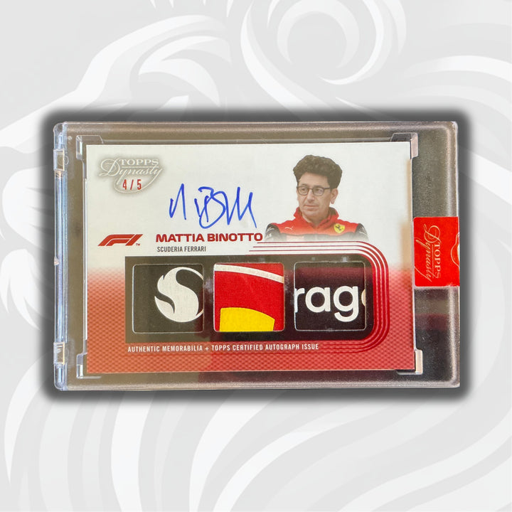 4/5 Mattia Binotto #SDTRA-MBI – 2022 Topps Dynasty F1 – Triple Relic Autograph