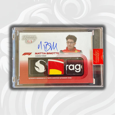 4/5 Mattia Binotto #SDTRA-MBI – 2022 Topps Dynasty F1 – Triple Relic Autograph