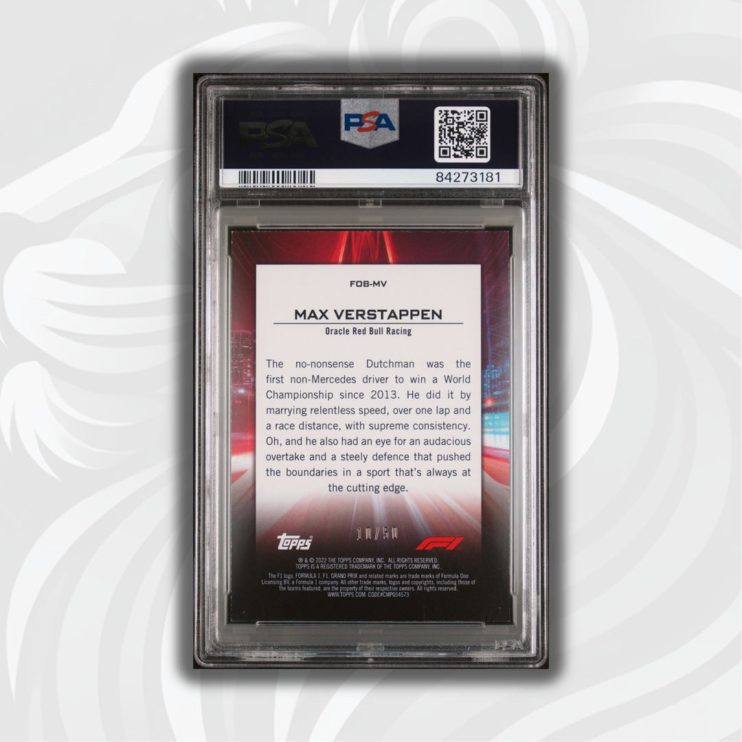 PSA 7 - 10/50 Max Verstappen #FOBMV Flash Of Brilliance -  Gold 2022 Topps Flagship F1