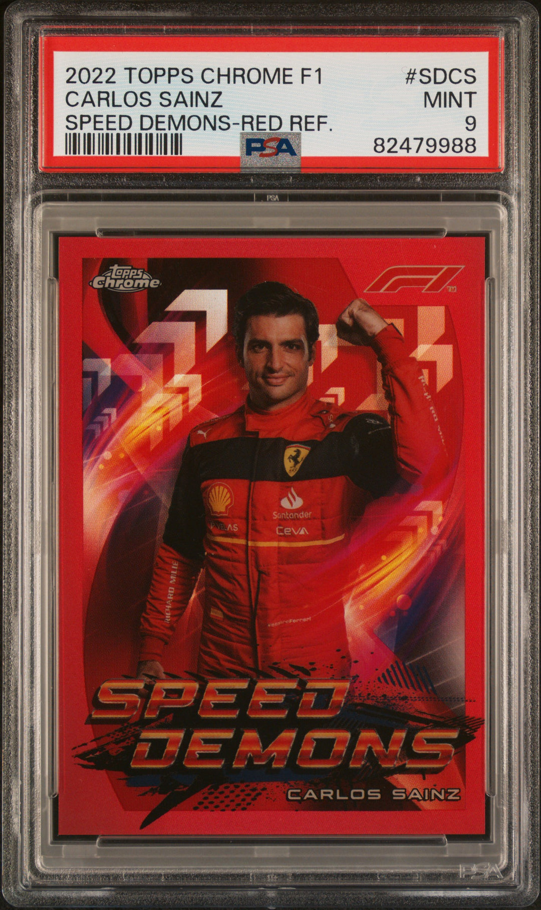 PSA 9 - 5/5 Carlos Sainz #SDCS - Speed Demons - Red Refractor