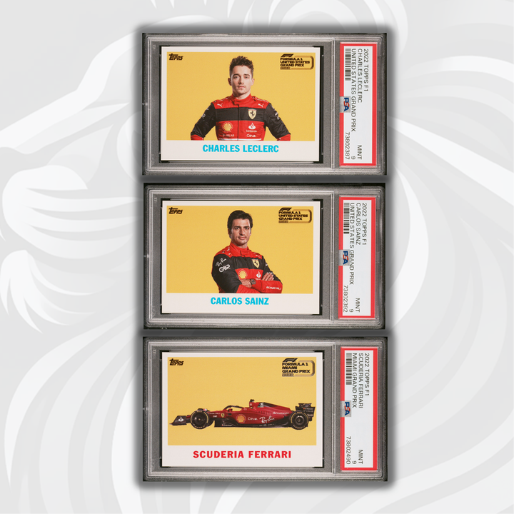 PSA 9 - Triple Scuderia Ferrari - 2022 Topps Formula 1 - Miami/US  Grand Prix - Exclusive
