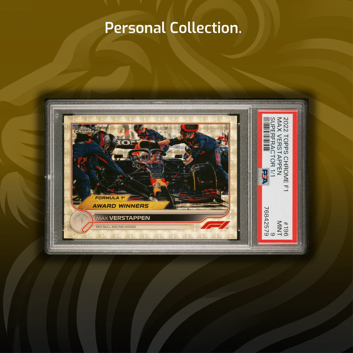 PSA 9 - 1/1 Max Verstappen #196 - Award Winners - Superfractor - 2023 Topps Chrome F1