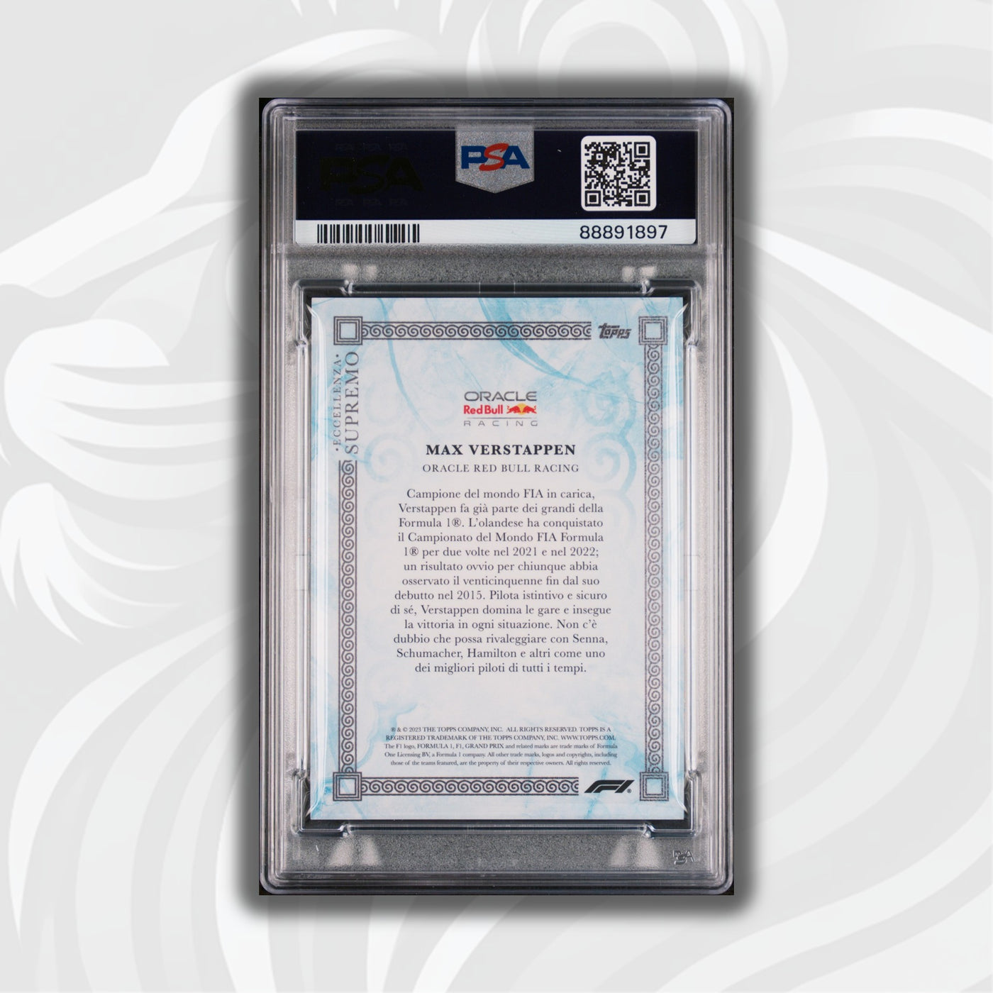 PSA 9 - 35/49 Max Verstappen - Supremo - Blue - 2023 Eccellenza