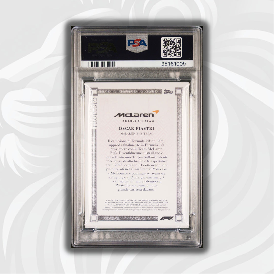 PSA 9 - 01/10 Oscar Piastri - Rookie RC - Prodigio Red - 2023 Topps Eccellenza F1