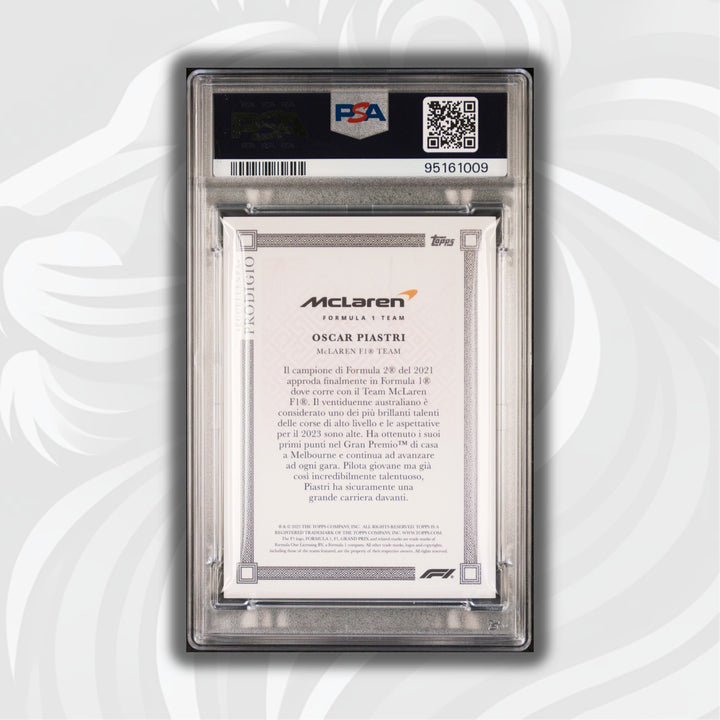 PSA 9 - 01/10 Oscar Piastri - Rookie RC - Prodigio Red - 2023 Topps Eccellenza F1
