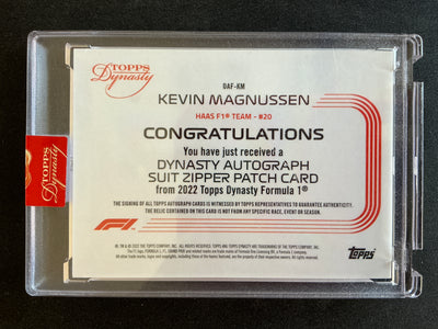 05/10 Kevin Magnussen #DAF-KM - 2022 Dynasty Autograph Suit Zipper
