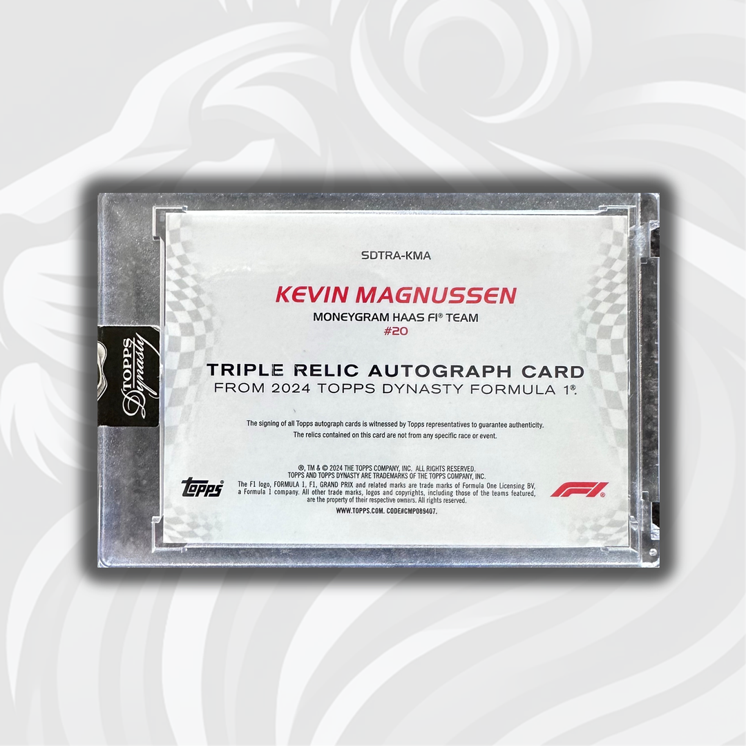 5/5 Kevin Magnussen #SDTRA-KMA - Triple Relic Autograph - 2024 Topps Dynasty F1