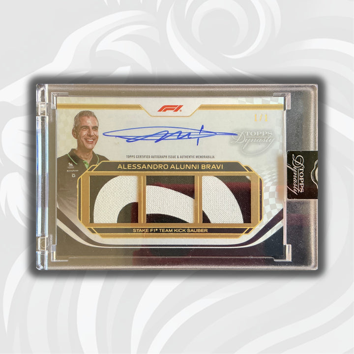 1/1 Alessandro Alunni Bravi #SDTRA-AAB – 2024 Topps Dynasty F1 – Triple Relic Autograph
