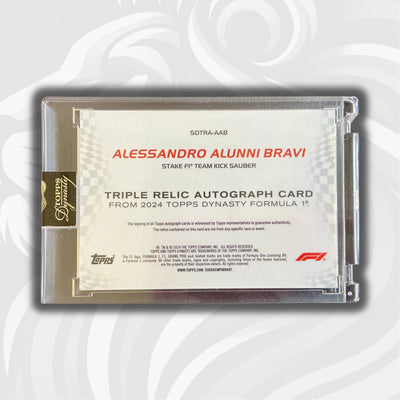 1/1 Alessandro Alunni Bravi #SDTRA-AAB – 2024 Topps Dynasty F1 – Triple Relic Autograph