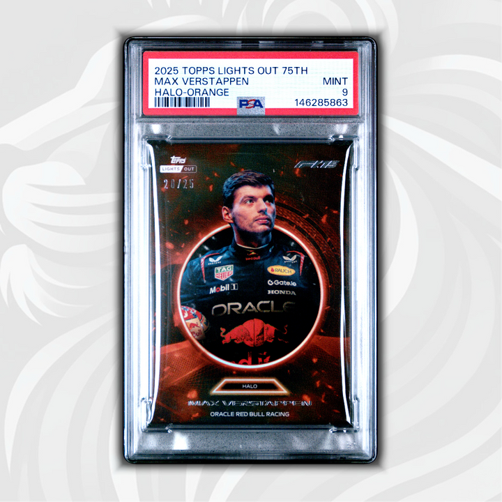 PSA 9 - 20/25 Orange - Max Verstappen - 2025 Topps Lights Out - Halo - Orange